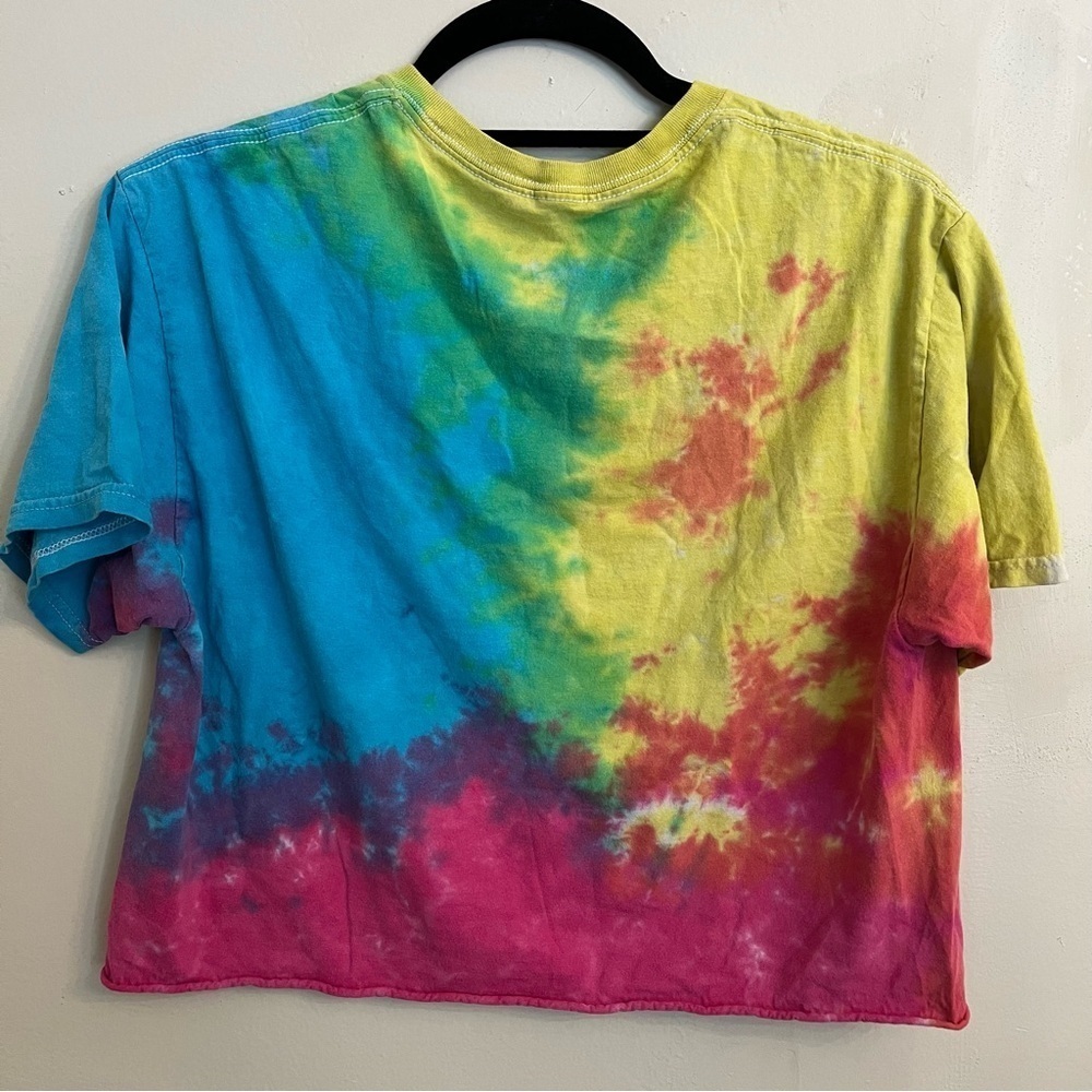 Snoopy Peanuts Peace Sign Tie Dye Crop T Shirt Size S - Picture 6 of 10